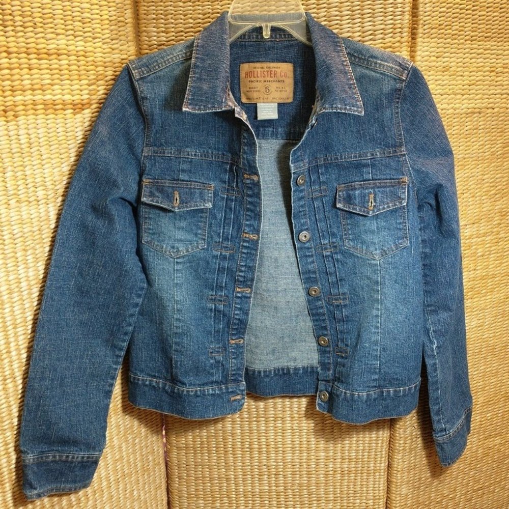 Vintage Iconic Hollister Blue Jean Snap Jacket Lg Teen/Juniors/Ladies